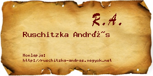 Ruschitzka András névjegykártya